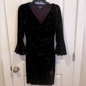 Lauren Plum Velvet Dress, Size 2